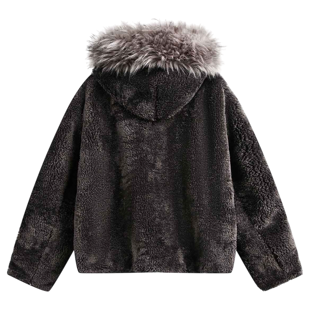 DAMNED CULT FUR HOODED SHERPA JACKET - Damned Cult