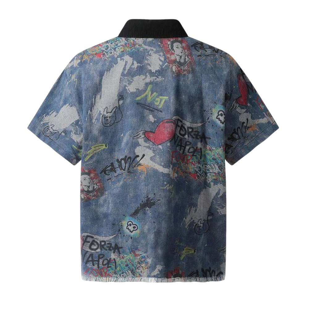 DAMNED CULT DENIM GRAFFITI SHIRT - Damned Cult