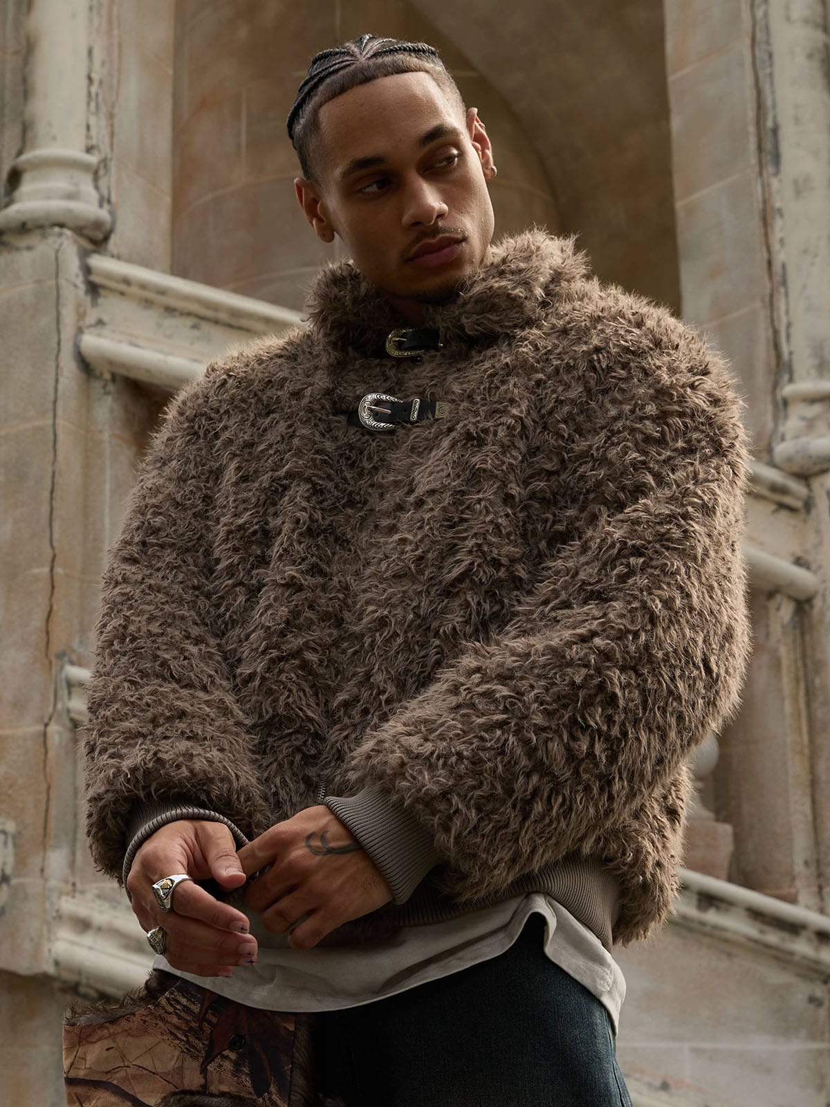 DAMNED CULT FAUX FUR JACKET - Damned Cult