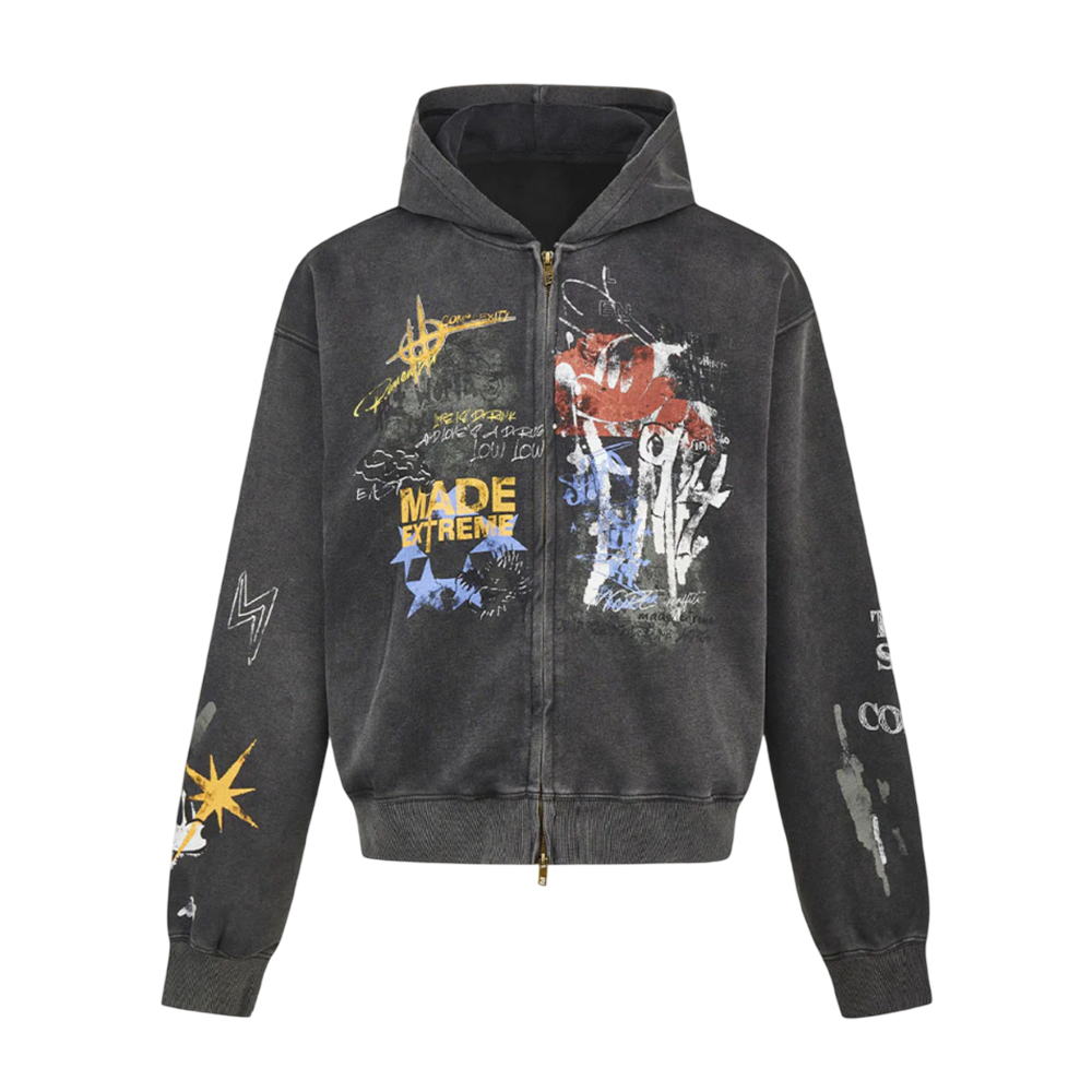 DAMNED CULT GRAFFITI CARDIGAN JACKET - Damned Cult