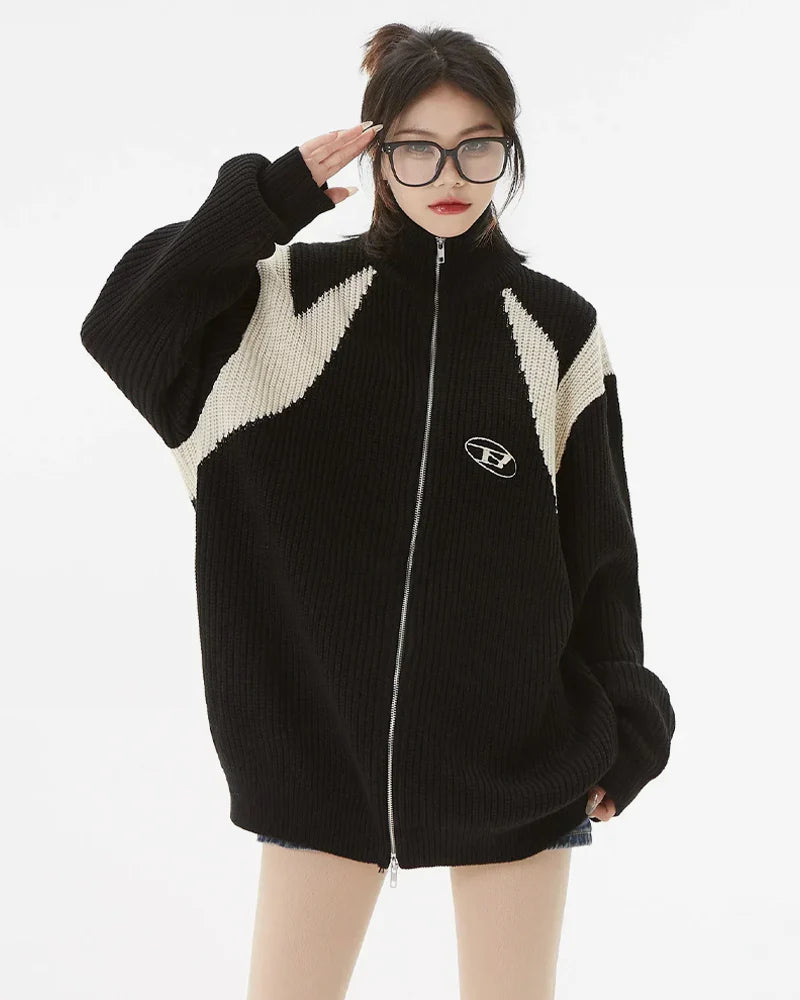 DAMNED CULT BLACK ZIPPER CARDIGAN - Damned Cult