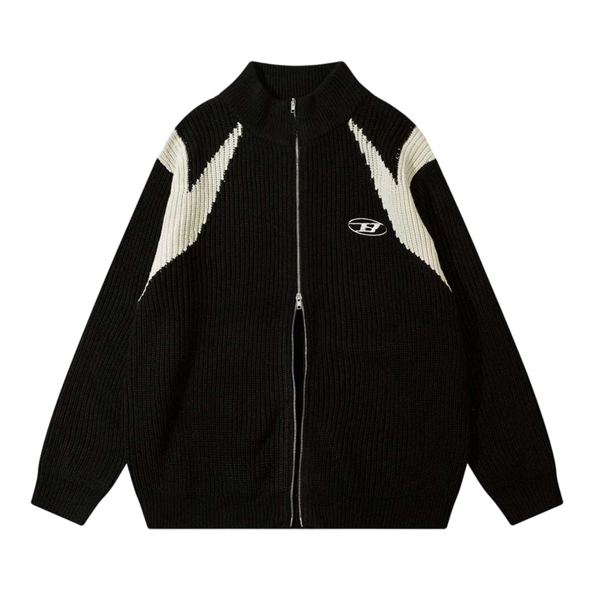 DAMNED CULT BLACK ZIPPER CARDIGAN - Damned Cult
