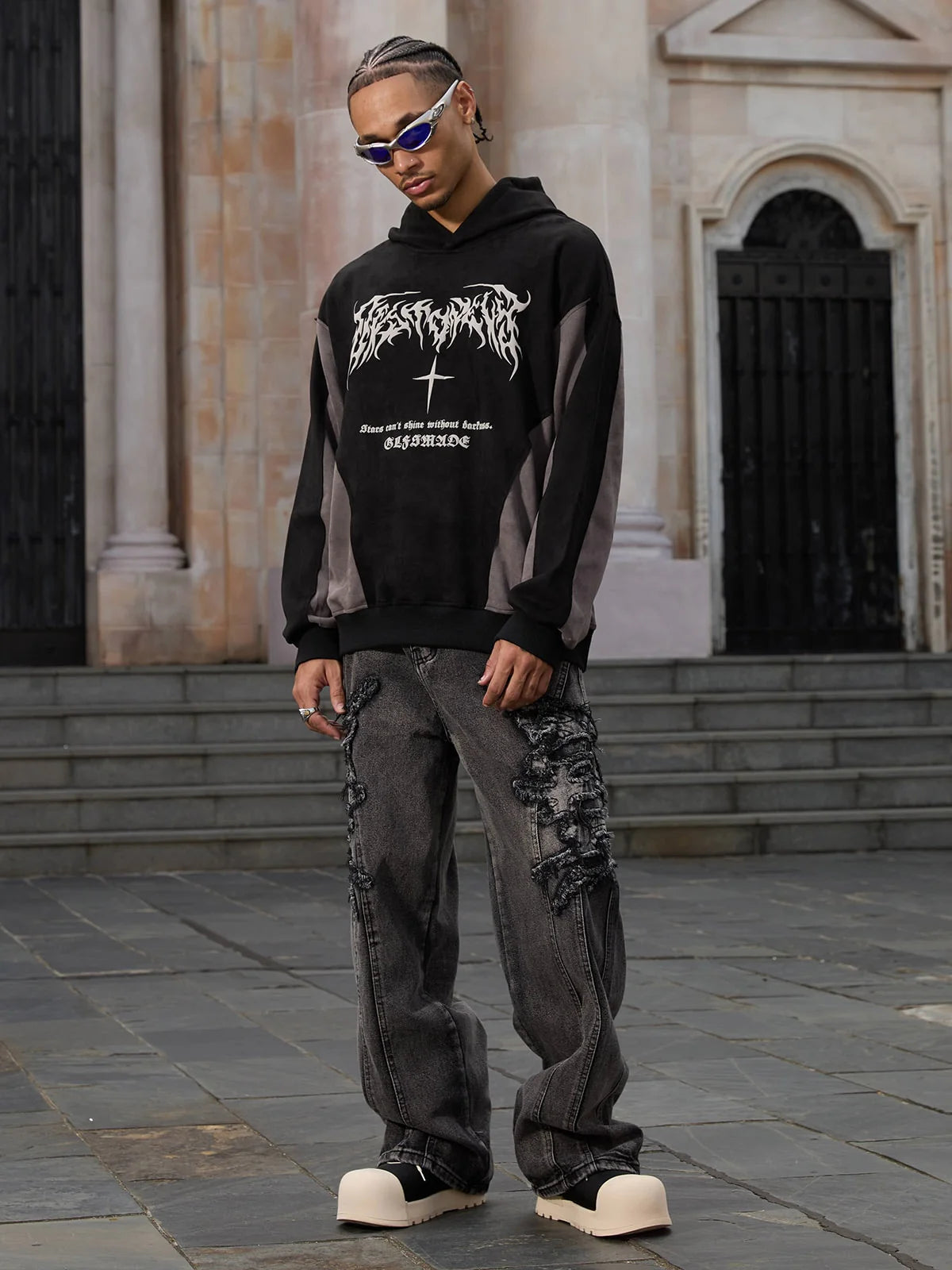 DAMNED CLT EDGE PATCH JEANS - Damned Cult