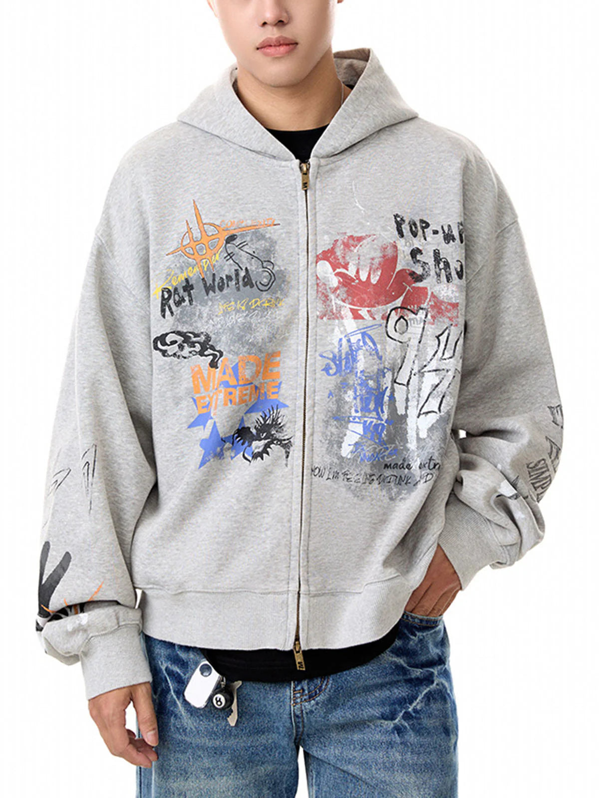 DAMNED CULT GRAFFITI CARDIGAN JACKET - Damned Cult