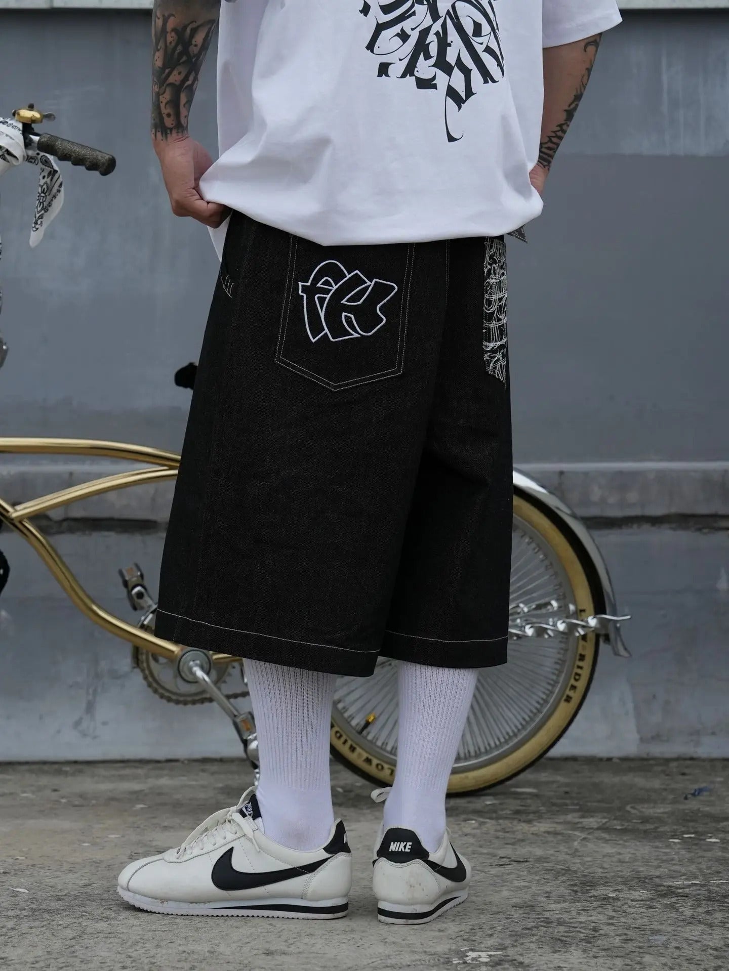DAMNED CULT LETTER PATTERN JORT - Damned Cult