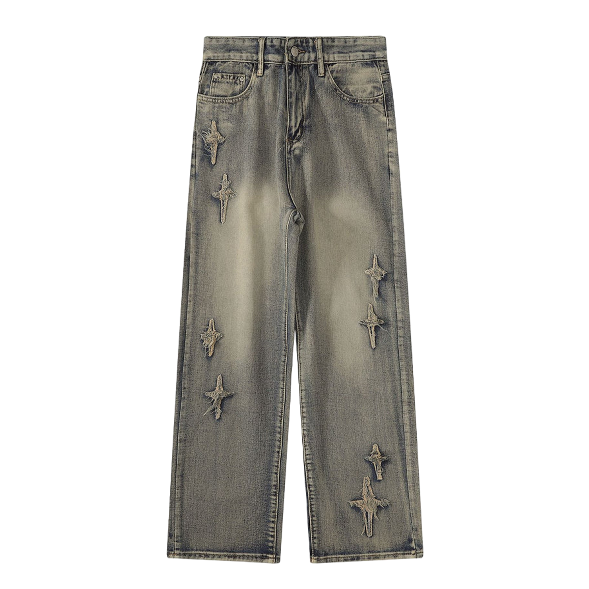 DAMNED CULT WASHED STAR JEANS - Damned Cult