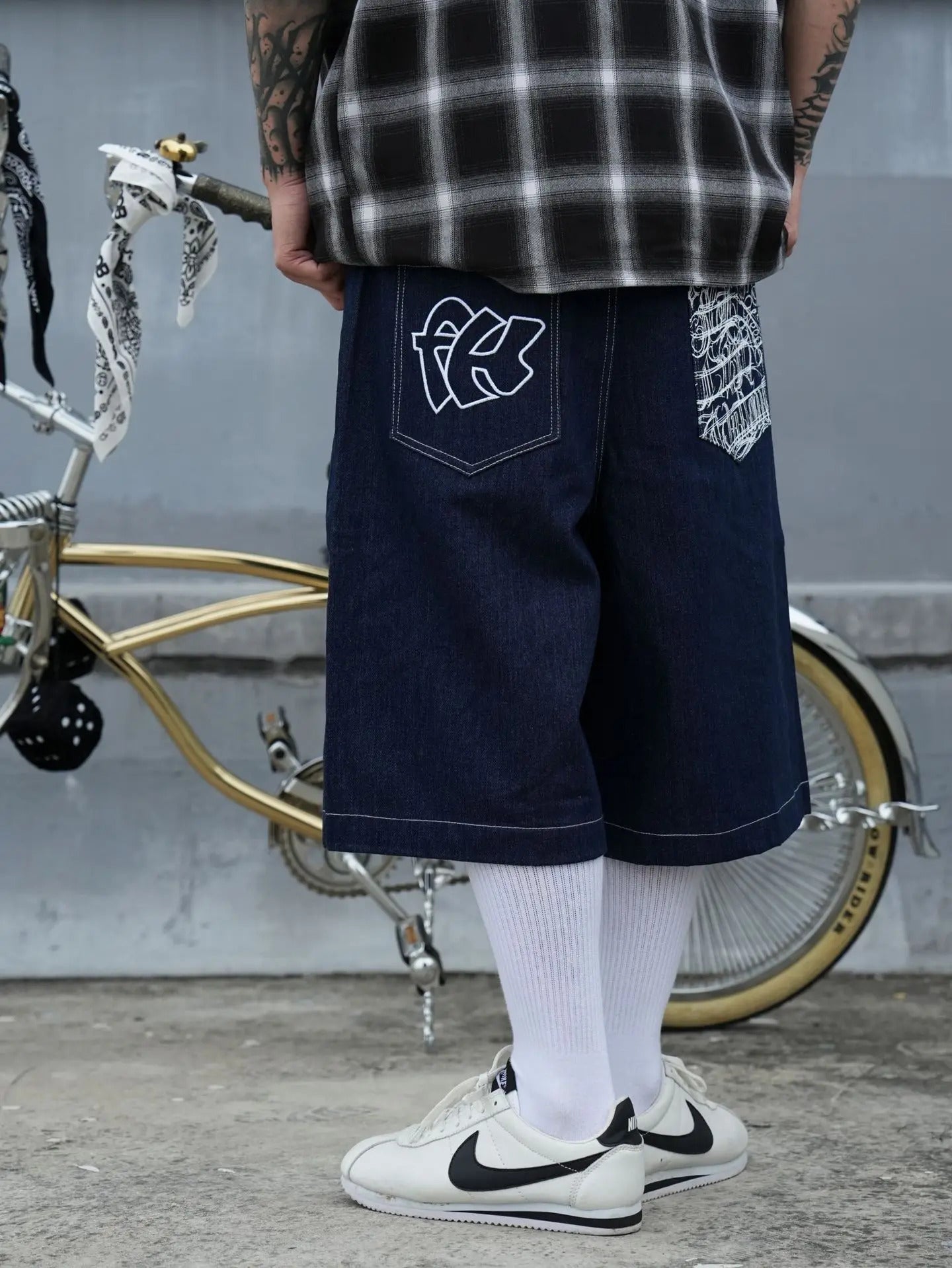 DAMNED CULT LETTER PATTERN JORT - Damned Cult