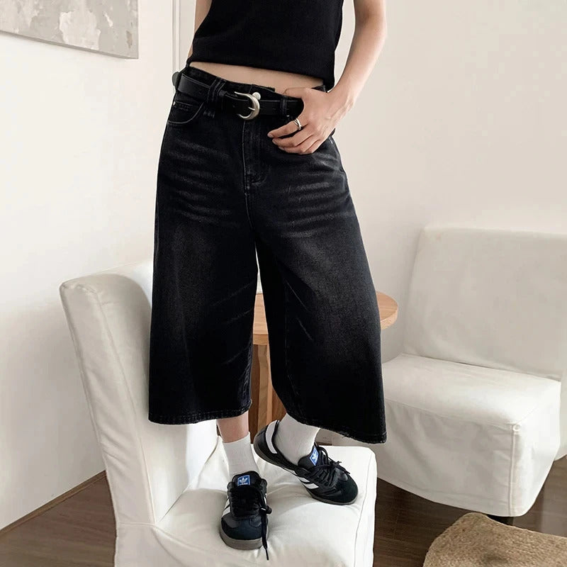 DAMNED CULT BLACK DENIM JORT - Damned Cult