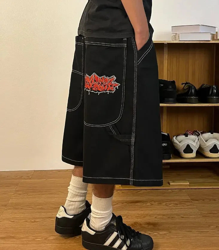 DAMNED CULT RED PATTERN JORT - Damned Cult