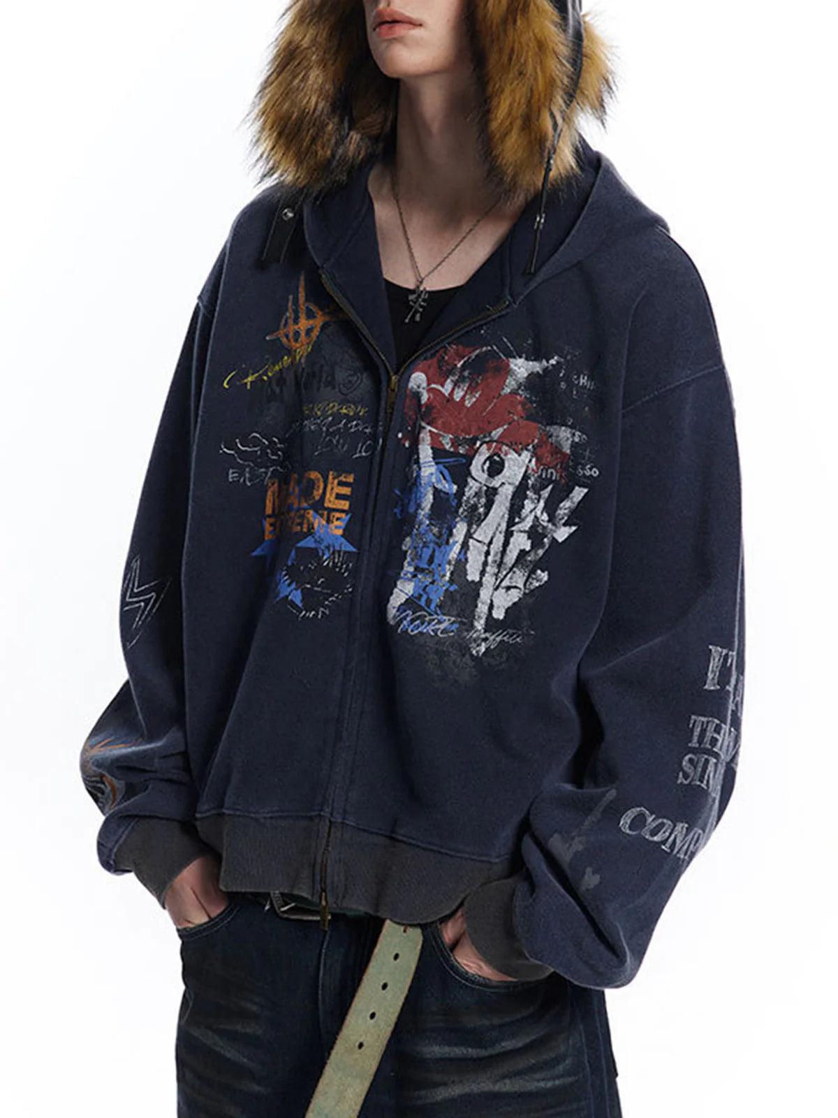 DAMNED CULT GRAFFITI CARDIGAN JACKET - Damned Cult