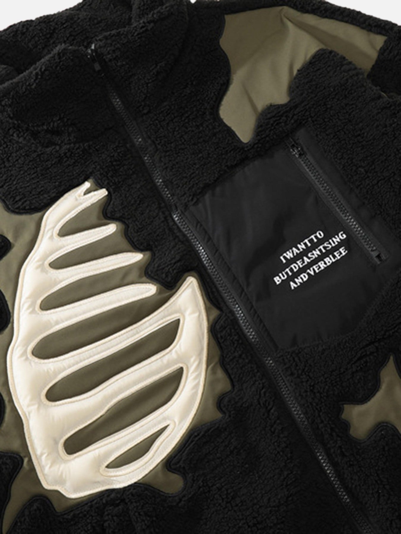 DAMNED CULT BONE SHERPA JACKET - Damned Cult