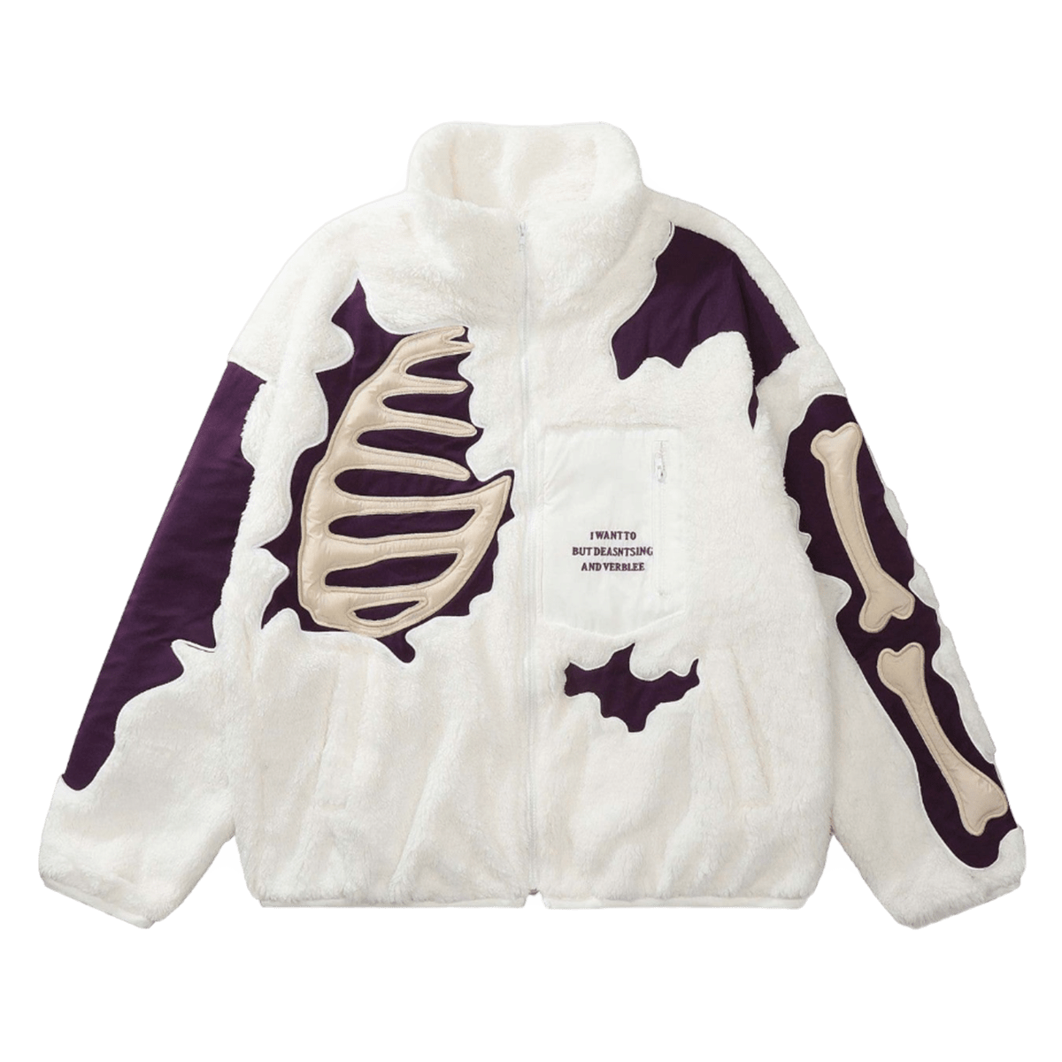 DAMNED CULT BONE SHERPA JACKET - Damned Cult