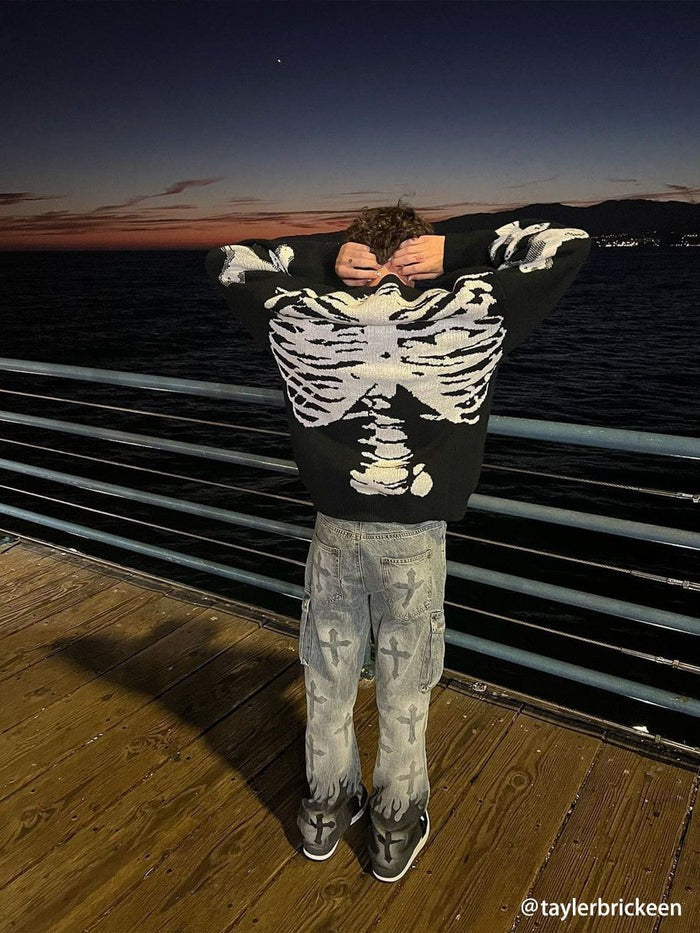 DAMNED CULT BONE SWEATSHIRT - Damned Cult