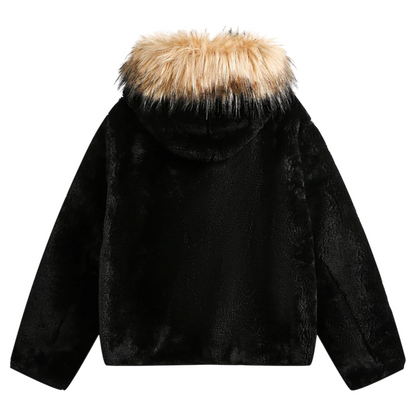 DAMNED CULT FUR HOODED SHERPA JACKET - Damned Cult