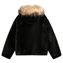 Görseli Galeri görüntüleyiciye yükleyin, DAMNED CULT FUR HOODED SHERPA JACKET
