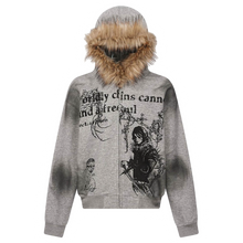 Görseli Galeri görüntüleyiciye yükleyin, DAMNED CULT FUR HOODED CARDIGAN
