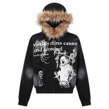 Görseli Galeri görüntüleyiciye yükleyin, DAMNED CULT FUR HOODED CARDIGAN
