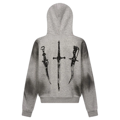 DAMNED CULT FUR HOODED CARDIGAN - Damned Cult