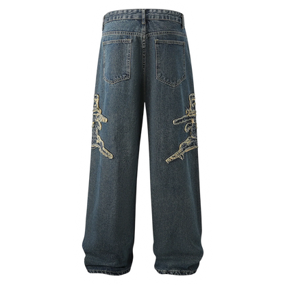 DAMNED CLT EDGE PATCH JEANS - Damned Cult