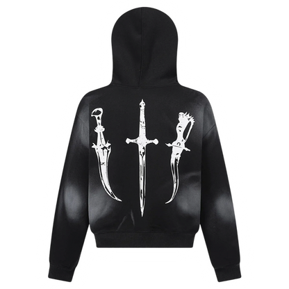 DAMNED CULT FUR HOODED CARDIGAN - Damned Cult