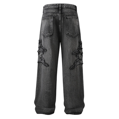 DAMNED CLT EDGE PATCH JEANS - Damned Cult
