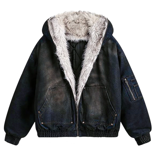 DAMNED CULT DENIM FUR JACKET - Damned Cult