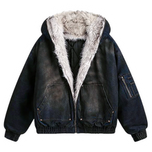 Görseli Galeri görüntüleyiciye yükleyin, DAMNED CULT DENIM FUR JACKET
