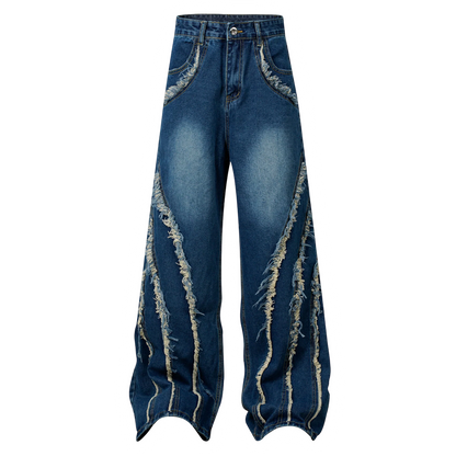 DAMNED CULT FUR PATCH JEANS - Damned Cult