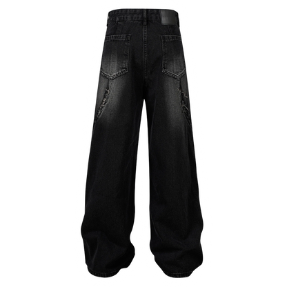 DAMNED CULT FUR PATCH JEANS - Damned Cult