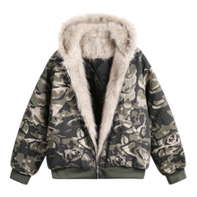 Görseli Galeri görüntüleyiciye yükleyin, DAMNED CULT CAMOUFLAGE FUR HOODED JACKET
