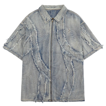 DAMNED CULT DENIM PATCH SHIRT - Damned Cult