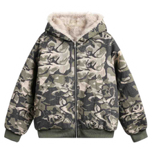 Görseli Galeri görüntüleyiciye yükleyin, DAMNED CULT CAMOUFLAGE FUR HOODED JACKET
