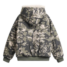 Görseli Galeri görüntüleyiciye yükleyin, DAMNED CULT CAMOUFLAGE FUR HOODED JACKET
