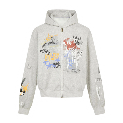 DAMNED CULT GRAFFITI CARDIGAN JACKET - Damned Cult