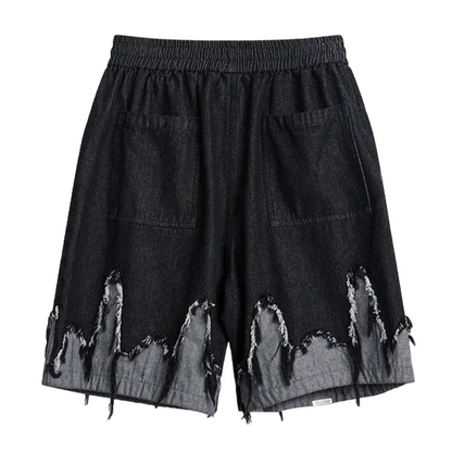 DAMNED CULT PATCHED TORN SHORT - Damned Cult