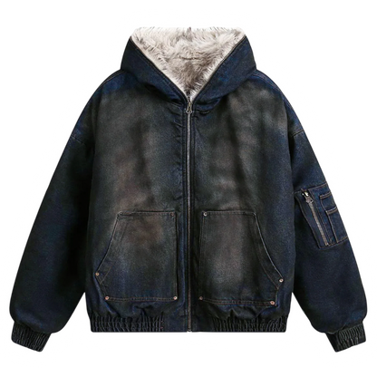DAMNED CULT DENIM FUR JACKET - Damned Cult