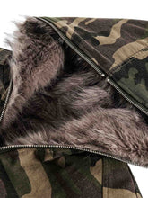 Görseli Galeri görüntüleyiciye yükleyin, DAMNED CULT DARK CAMOUFLAGE FUR HOODED JACKET
