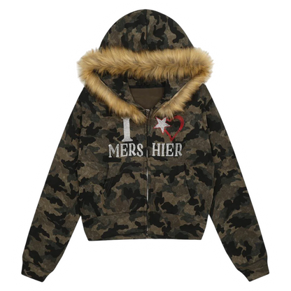 DAMNED CULT CAMOUFLAGE RHINESTONE JACKET