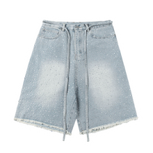 Görseli Galeri görüntüleyiciye yükleyin, DAMNED CULT RHONESTONE DENIM JORTS
