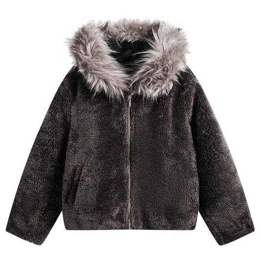 DAMNED CULT FUR HOODED SHERPA JACKET - Damned Cult