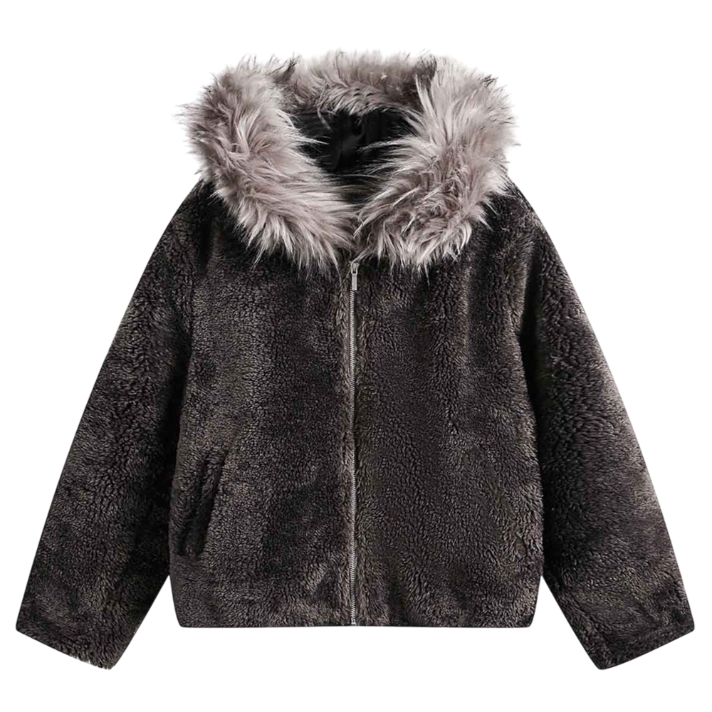 DAMNED CULT FUR HOODED SHERPA JACKET