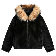 Görseli Galeri görüntüleyiciye yükleyin, DAMNED CULT FUR HOODED SHERPA JACKET
