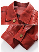 Görseli Galeri görüntüleyiciye yükleyin, DAMNED CULT RED LEATHER JACKET
