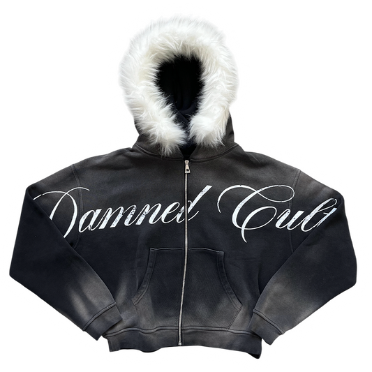 DAMNED CULT BADCULT FUR HOODIE