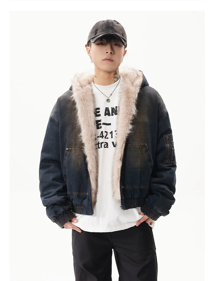 DAMNED CULT DENIM FUR JACKET - Damned Cult