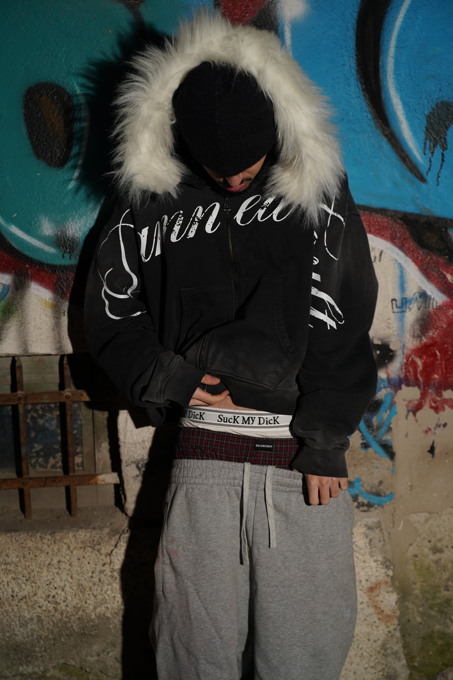 BADCULT SUN FADED FUR HOODIE