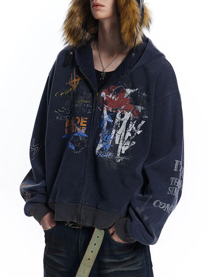 DAMNED CULT GRAFFITI CARDIGAN JACKET - Damned Cult