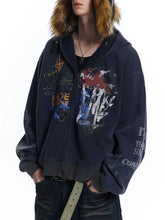 Görseli Galeri görüntüleyiciye yükleyin, DAMNED CULT GRAFFITI CARDIGAN JACKET
