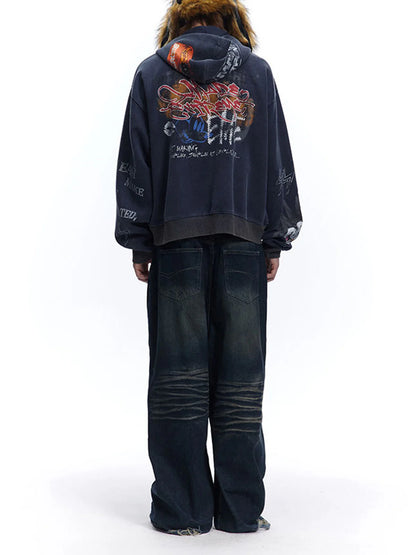 DAMNED CULT GRAFFITI CARDIGAN JACKET - Damned Cult