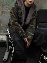 Görseli Galeri görüntüleyiciye yükleyin, DAMNED CULT DARK CAMOUFLAGE FUR HOODED JACKET
